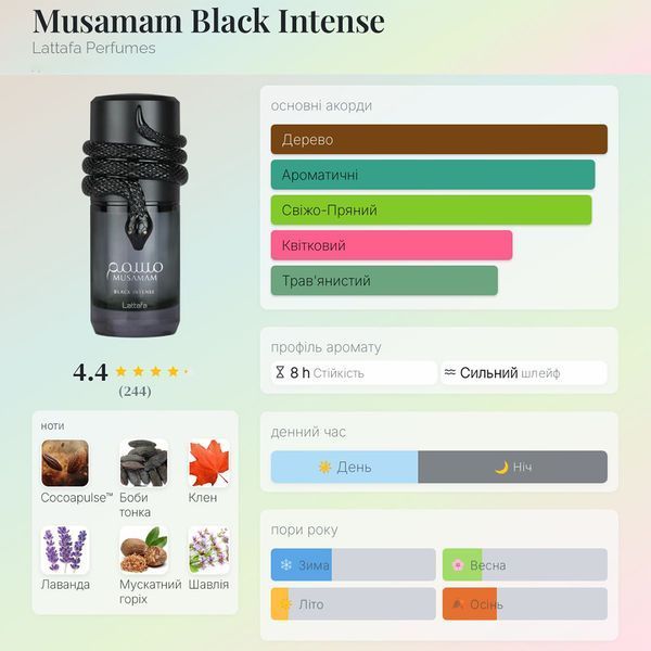 Lattafa Musamam Black Intense 5 мл парфумована вода для чоловіків