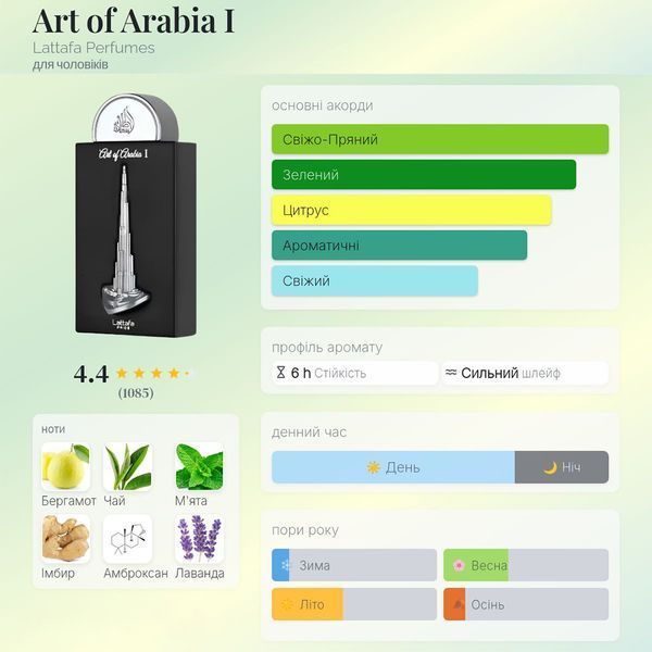 Lattafa Art of Arabia I 5 мл парфумована вода для чоловіків E345-5 фото